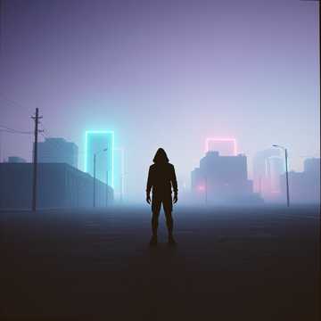 Cover art for Glass Fangs in Neon Fog by Sietesuicide