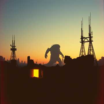 Yanis Hini의 The monster in the city 커버 아트