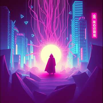 Cover art for Neon Eclipse another version by Raul Babadžan